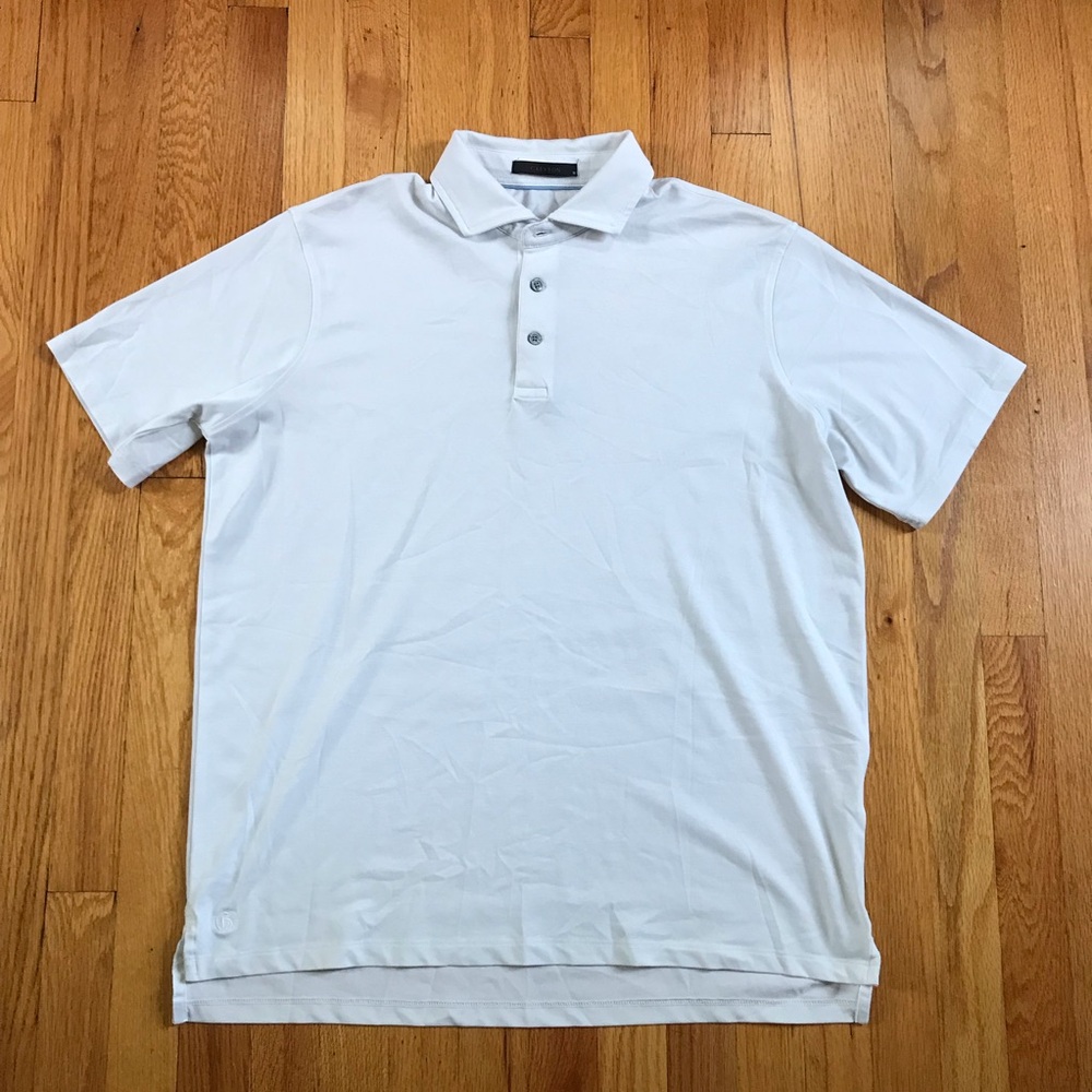 Greyson White Short-Sleeve Polo Medium